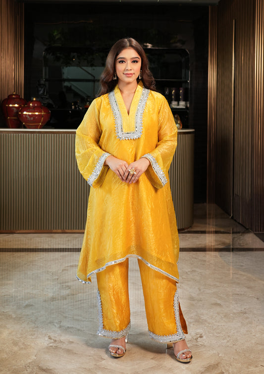 Sheesh Co-Ord Set – Yellow