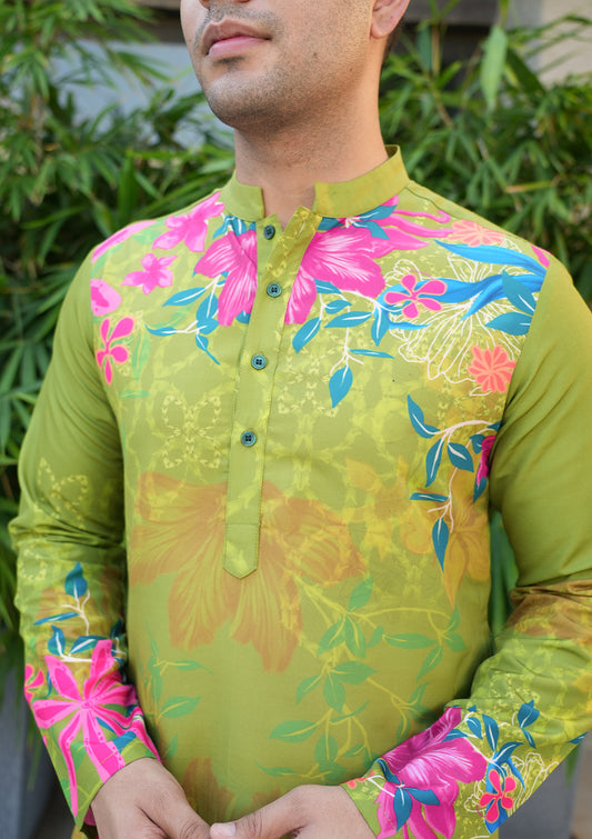 Sunehri Kurta – Men's (Green)