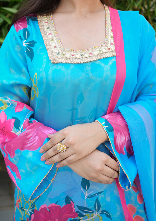 Sunehri Co-Ord Set - Blue