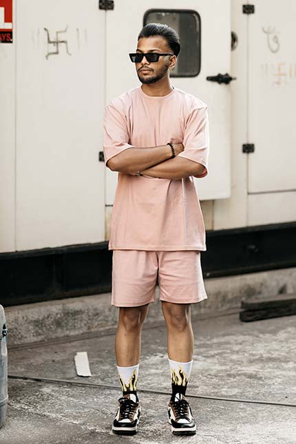 Thunder Pink 3 Piece Oversized Short Set