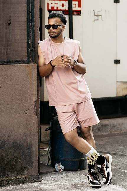 Thunder Pink 3 Piece Oversized Short Set