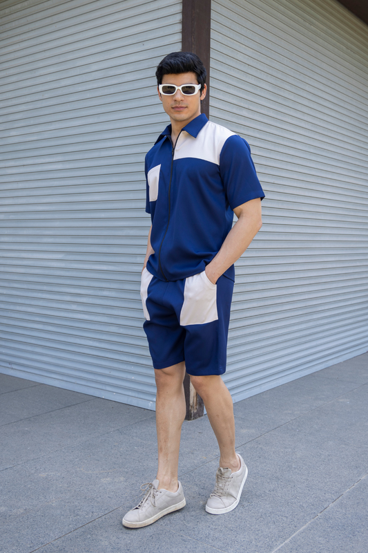 DOUBLE TROUBLE SHORTS SET (BLUE) - MEN'S