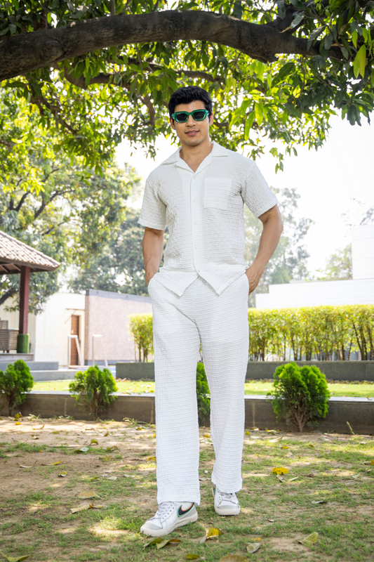 STAYCATION CO-ORD SET (WHITE) - MEN'S