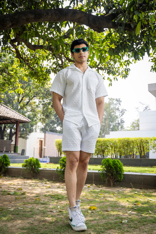 STAYCATION SHORTS SET (WHITE) - MEN'S