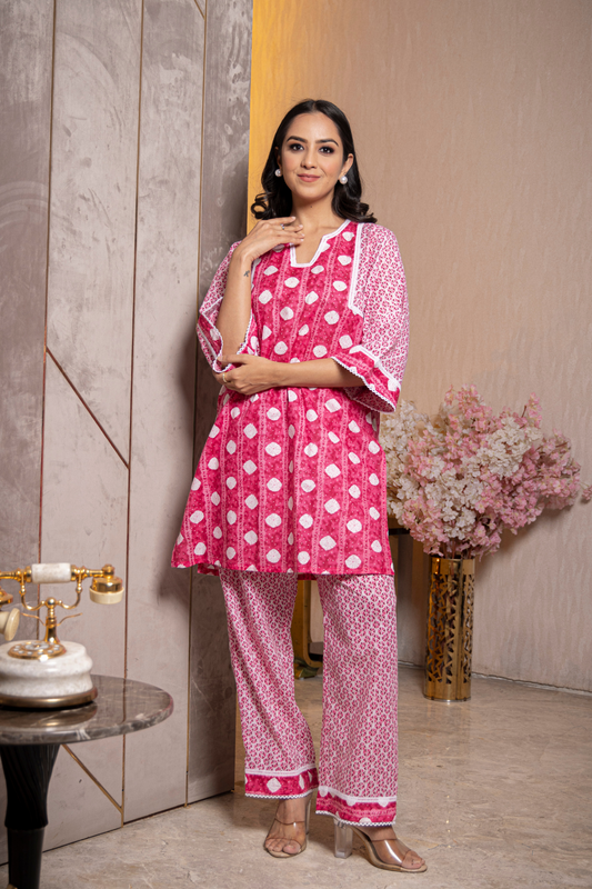NIKHAAR CO-ORD SET (PINK)