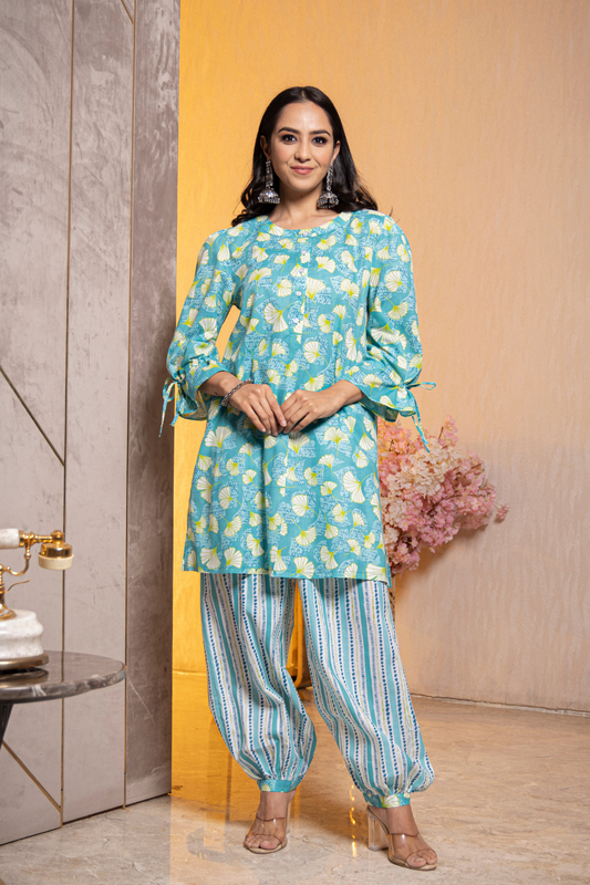 PATHANI KURTA SET (BLUE)