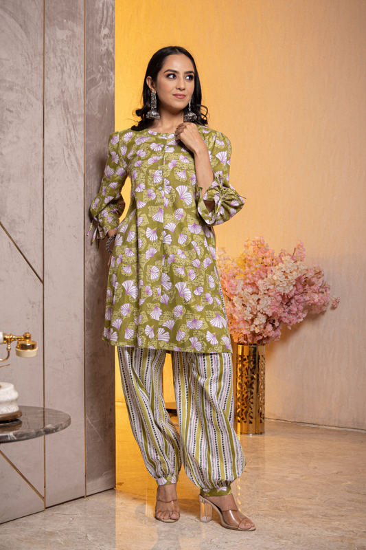 PATHANI KURTA SET (GREEN)