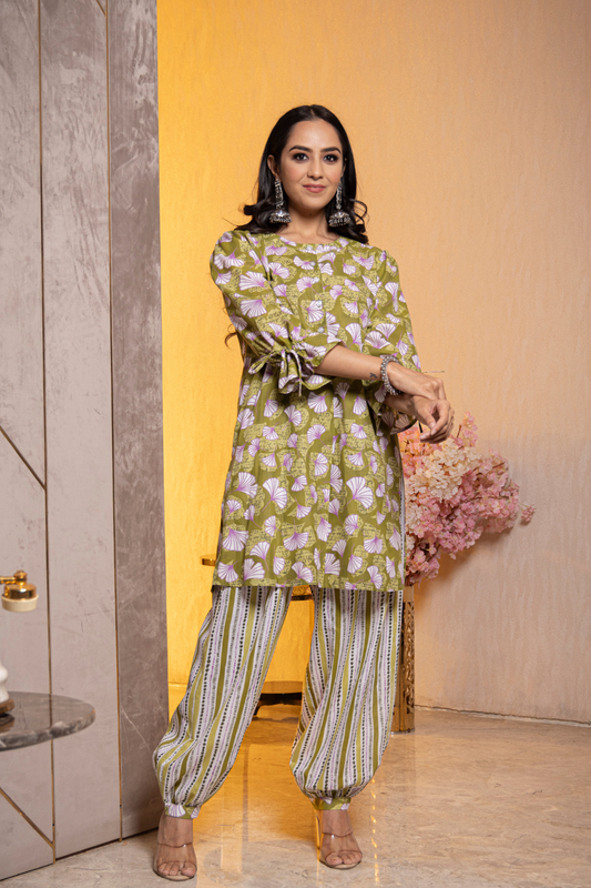 PATHANI KURTA SET (GREEN)