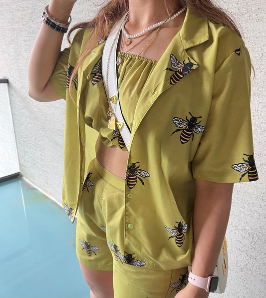 GREEN BEE 3 PIECE SHORTS SET (NEW)