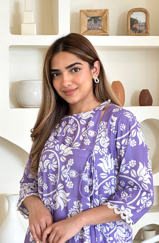 BULBUL ANGRAKHA SET (LAVENDER)