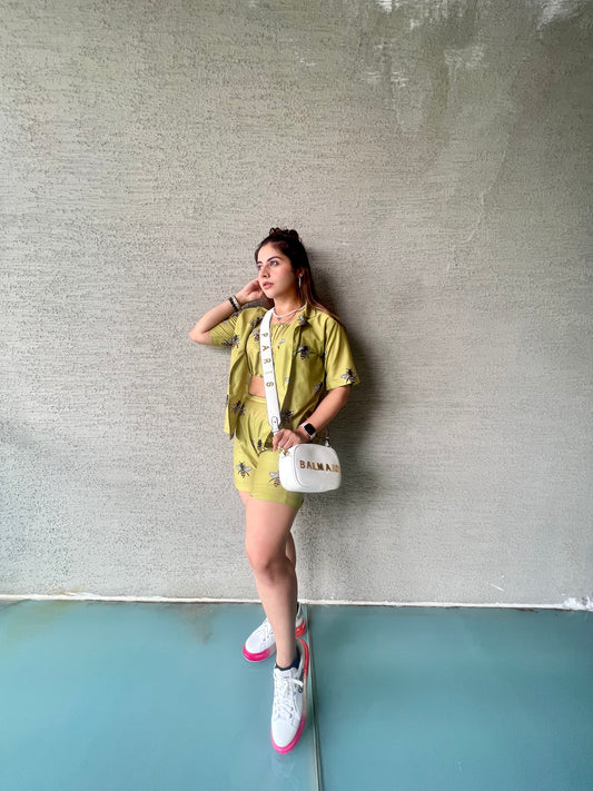 GREEN BEE 3 PIECE SHORTS SET (NEW)