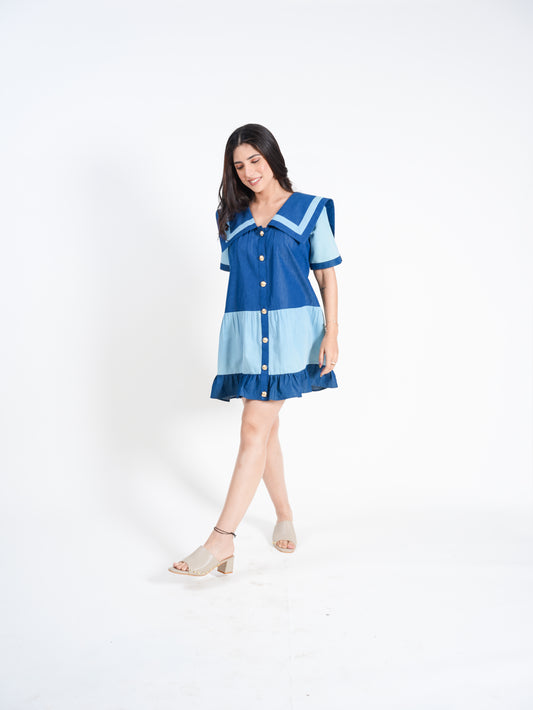 DENIM SAILOR DRESS