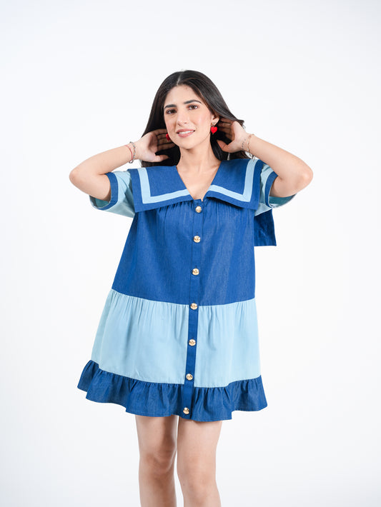 DENIM SAILOR DRESS