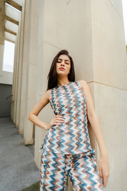 BLUE WAVE CO-ORD SET (WOMEN)