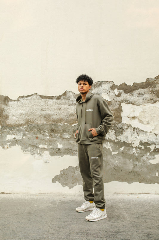 GLITCH HOODIE SET - GREEN (MEN)