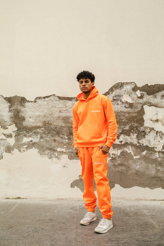 GLITCH HOODIE SET - ORANGE (MEN)