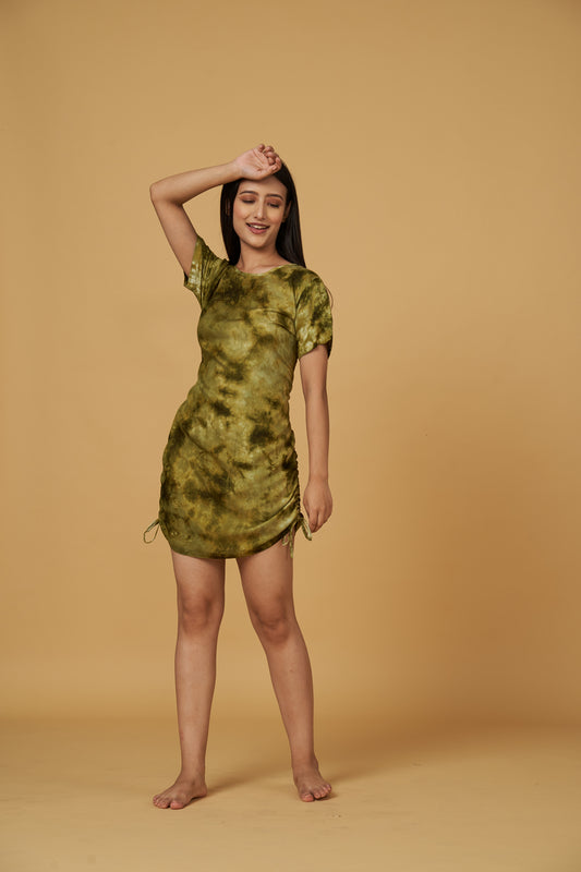 TIE & DYE DRESS (GREEN)