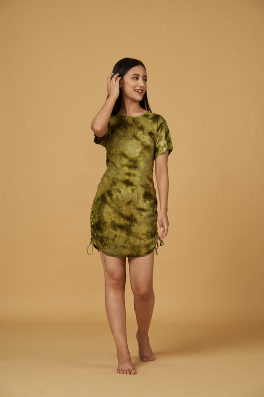 TIE & DYE DRESS (GREEN)