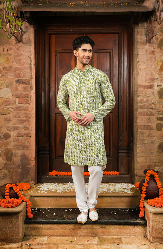 Khwaab Kurta - Men's (Green)