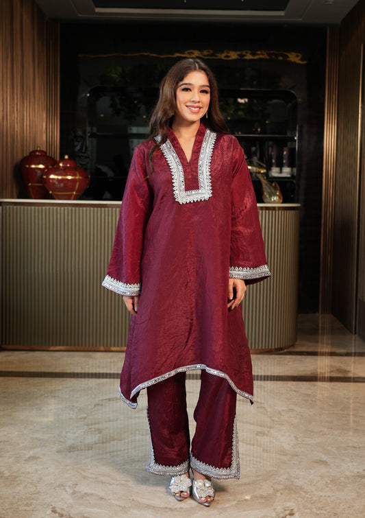 Sheesh Co-Ord Set – Red