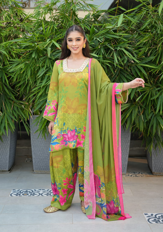 Sunehri Co-Ord Set - Green
