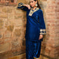 Patiala Velvet Set - Blue