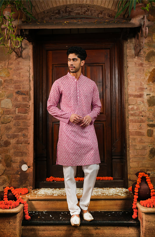 Khwaab Kurta - Men's (Pink)