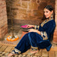 Patiala Velvet Set - Blue