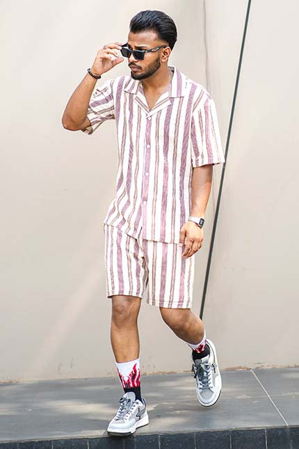 BOHO RED SHORTS SET (MENS)
