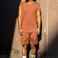 Thunder Brown 3 Piece Oversized Short Set