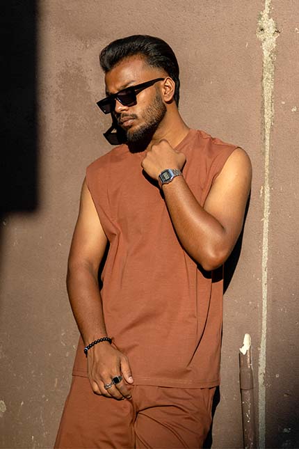 Thunder Brown 3 Piece Oversized Short Set