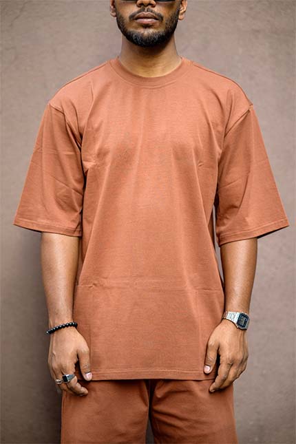 Thunder Brown 3 Piece Oversized Short Set