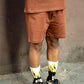 Thunder Brown 3 Piece Oversized Short Set