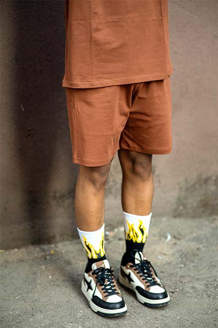 Thunder Brown 3 Piece Oversized Short Set
