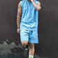 Thunder Blue 3 Piece Oversized Short Set