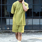 Thunder Olive Green 3 Piece Oversized Short Set