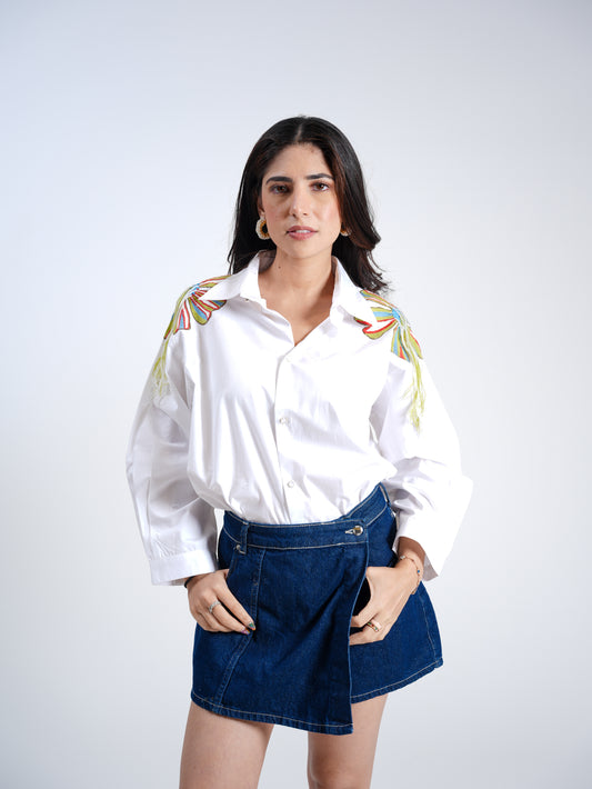 SHOULDER FLOWER SHIRT