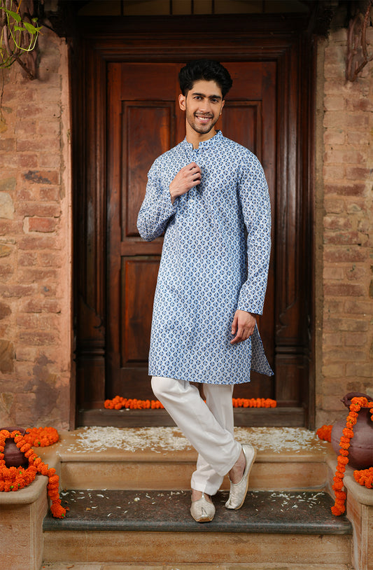 Khwaab Kurta - Men's (Blue)