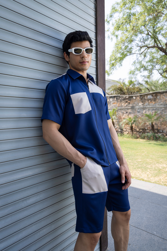 DOUBLE TROUBLE SHORTS SET (BLUE) - MEN'S