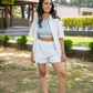 STAYCATION SHORTS SET (WHITE) - WOMEN'S
