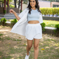 STAYCATION SHORTS SET (WHITE) - WOMEN'S