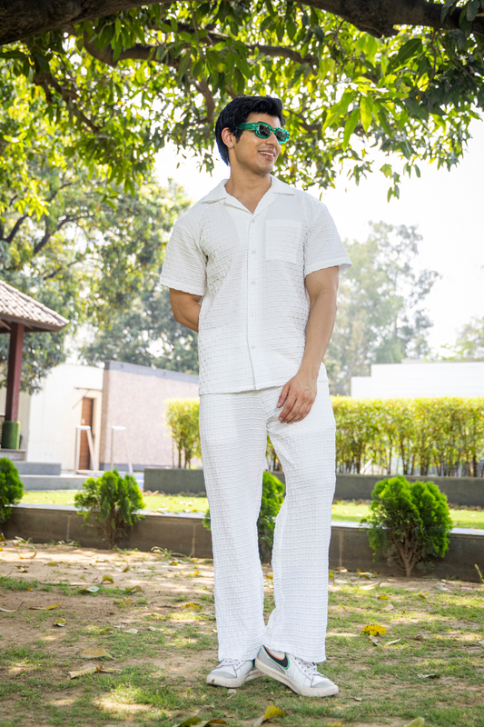 STAYCATION CO-ORD SET (WHITE) - MEN'S