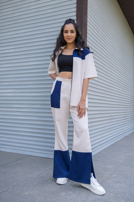 DOUBLE TROUBLE CO-ORD SET (OFF-WHITE) -WOMEN'S