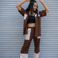 DOUBLE TROUBLE CO-ORD SET (BROWN) - WOMEN'S