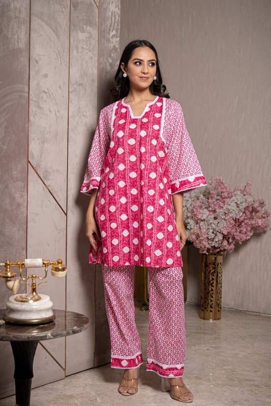 NIKHAAR CO-ORD SET (PINK)