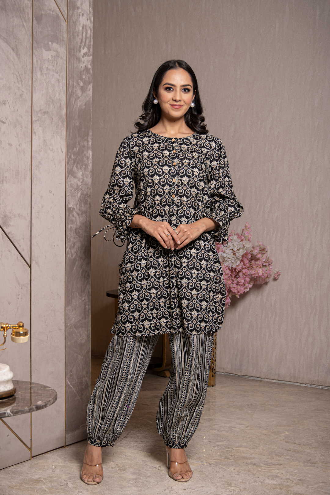 PATHANI KURTA SET (BLACK)