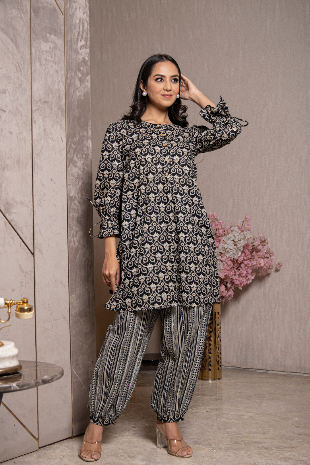 PATHANI KURTA SET (BLACK)