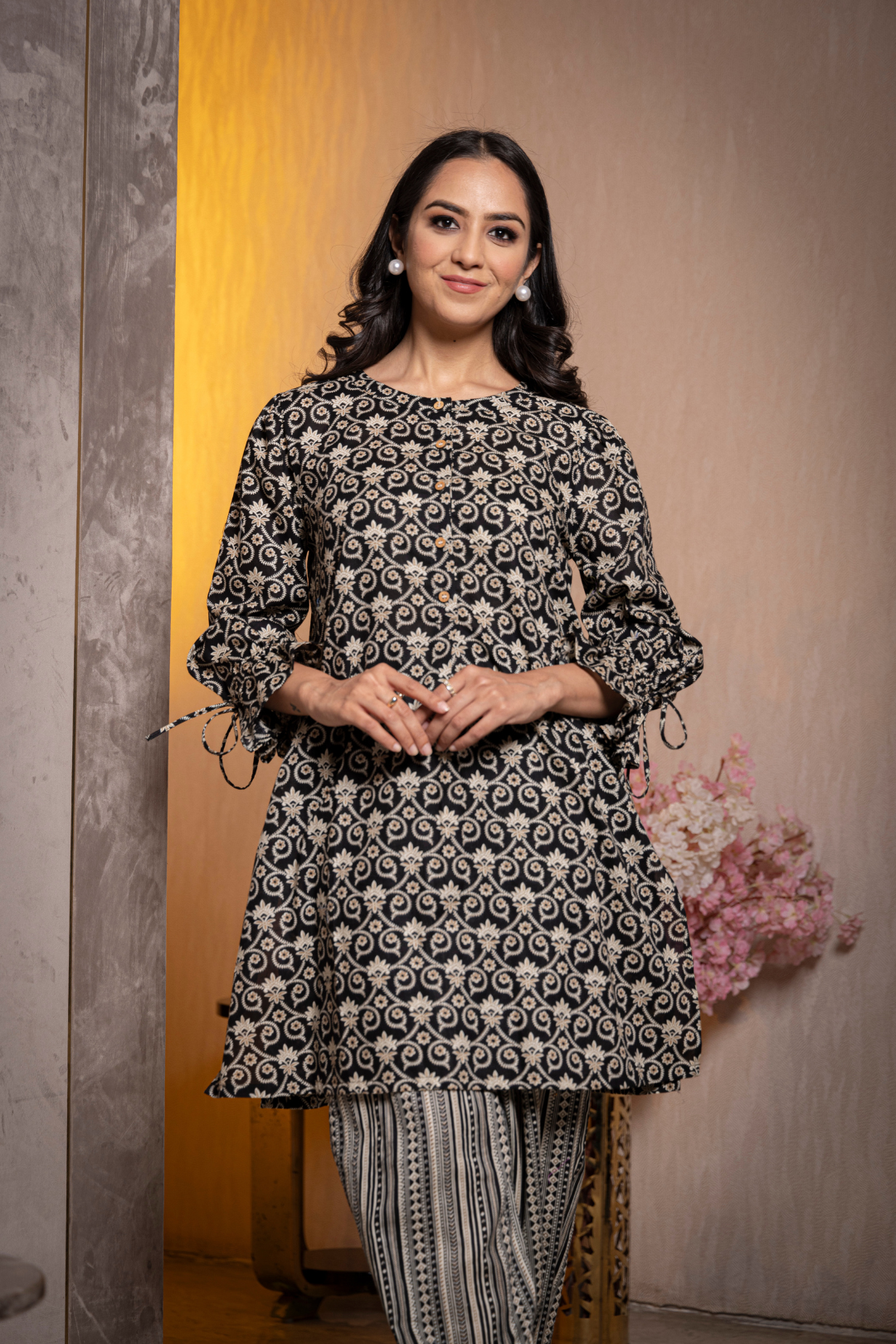 PATHANI KURTA SET (BLACK)