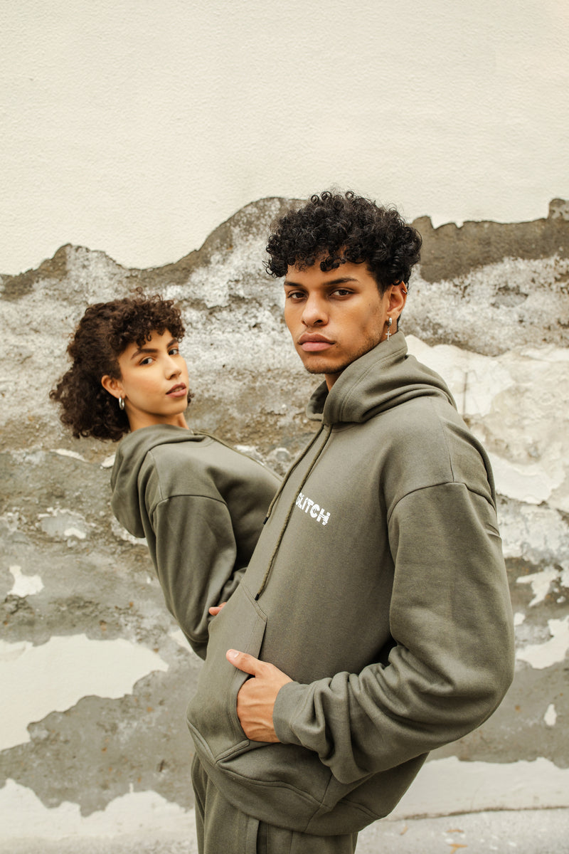 GLITCH HOODIE SET - GREEN (MEN)