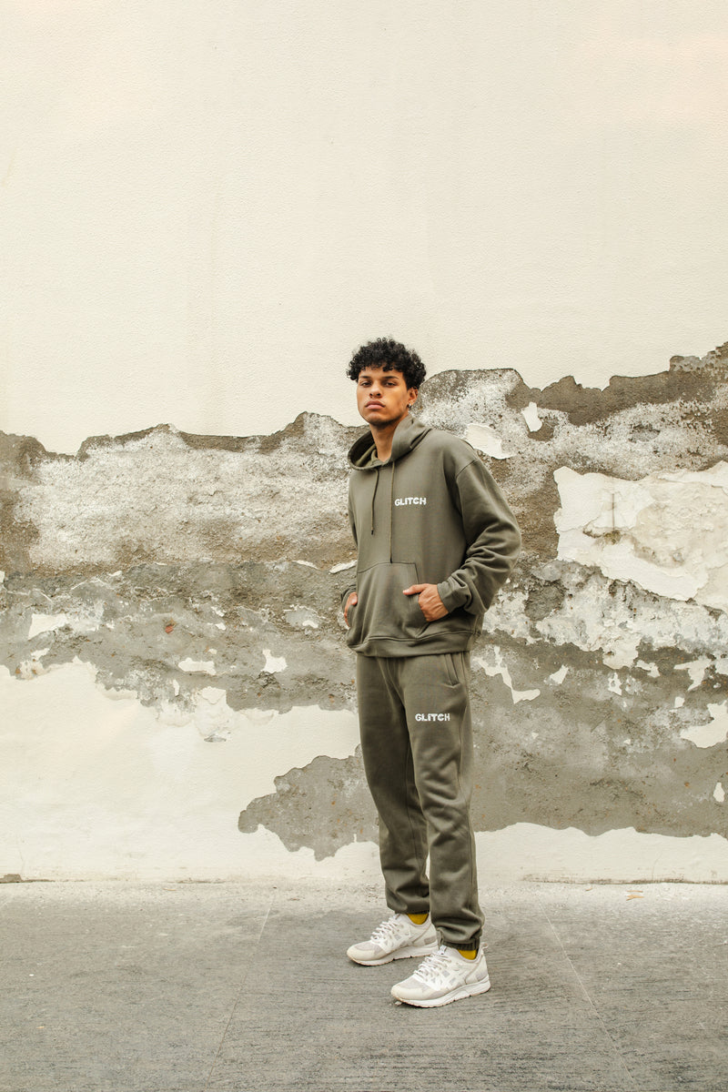 GLITCH HOODIE SET - GREEN (MEN)
